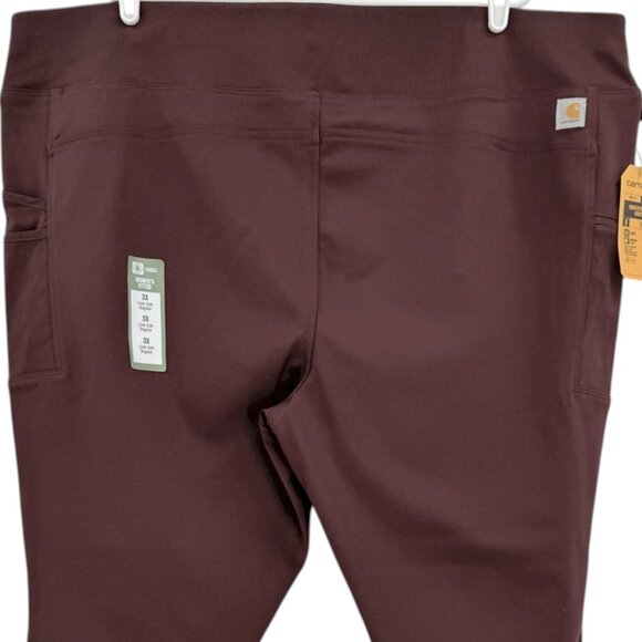 Carhartt Womens Force Fitted Lightweight Burgundy Utility Legging 3X 24W-26W NWT - Picture 3 of 12
